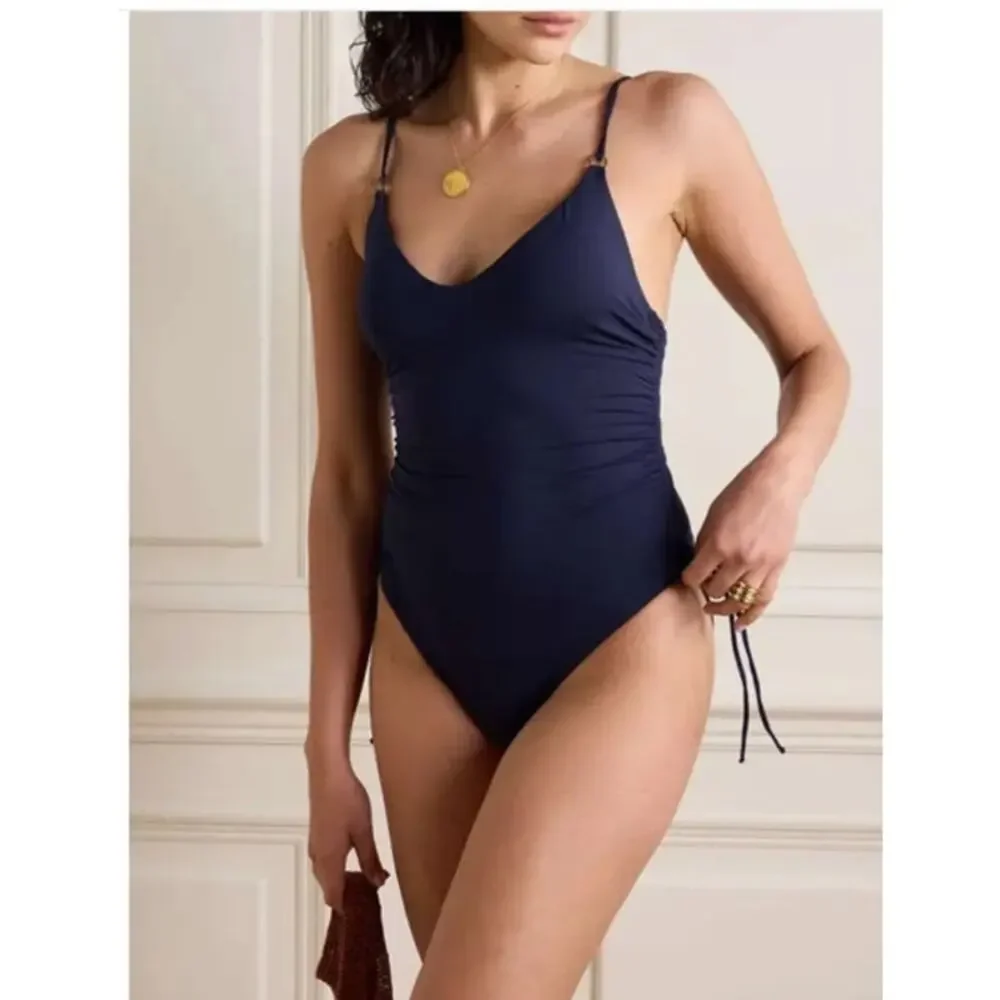 NWOT: Melissa Odabash Havana Tie-Detailed Ruched Swimsuit